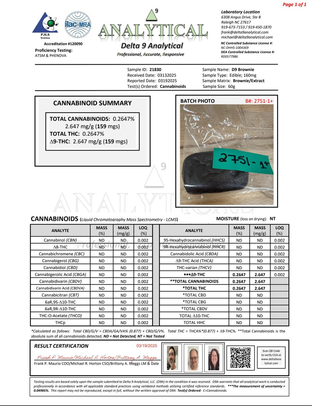 320mg Δ9 Brownies