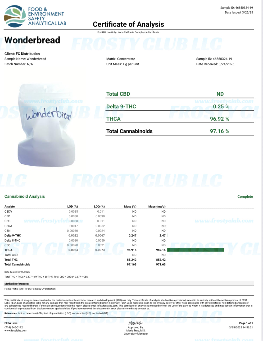 Wonderbread Live Resin