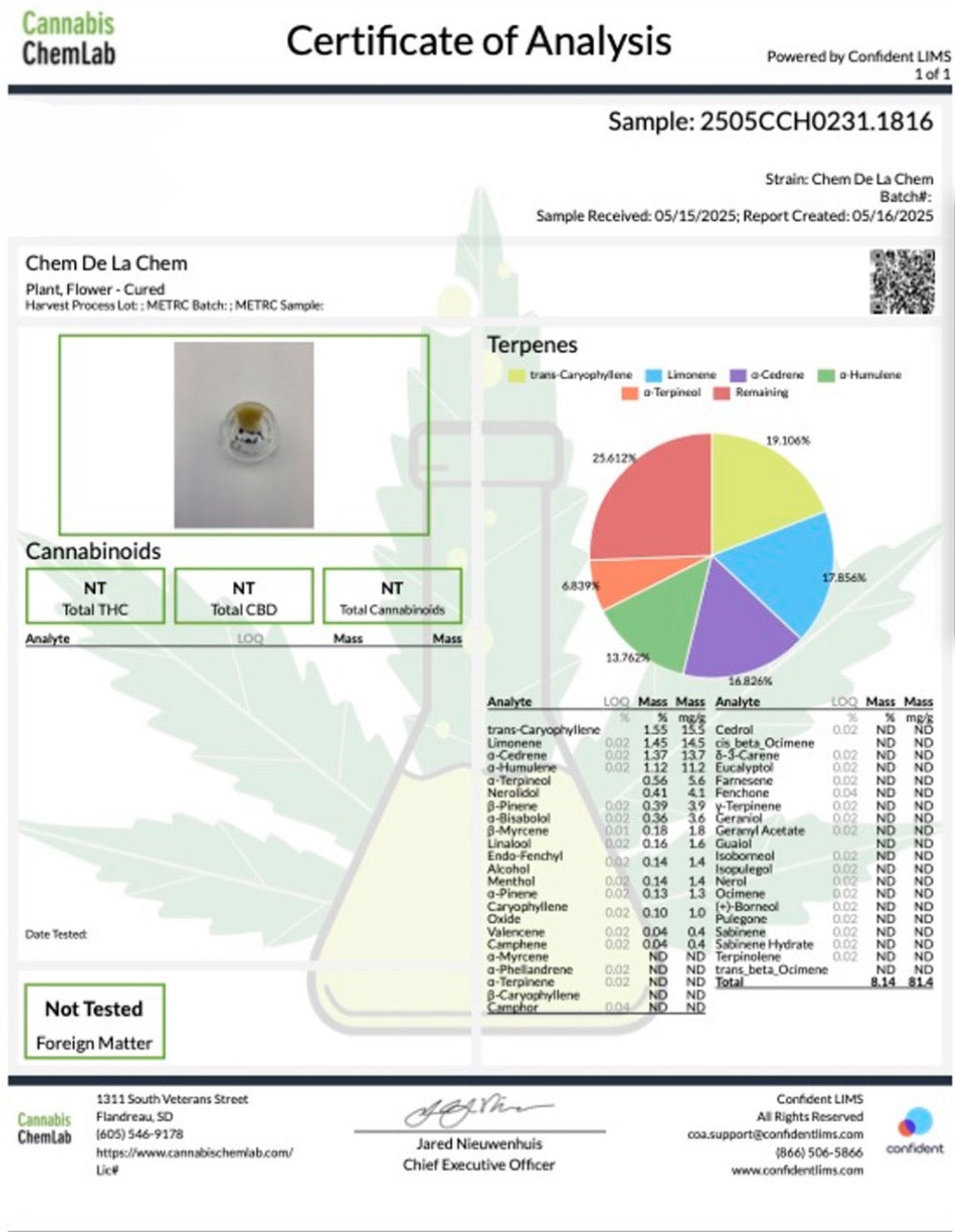 Chem de la Chem Cold Cure Live Rosin