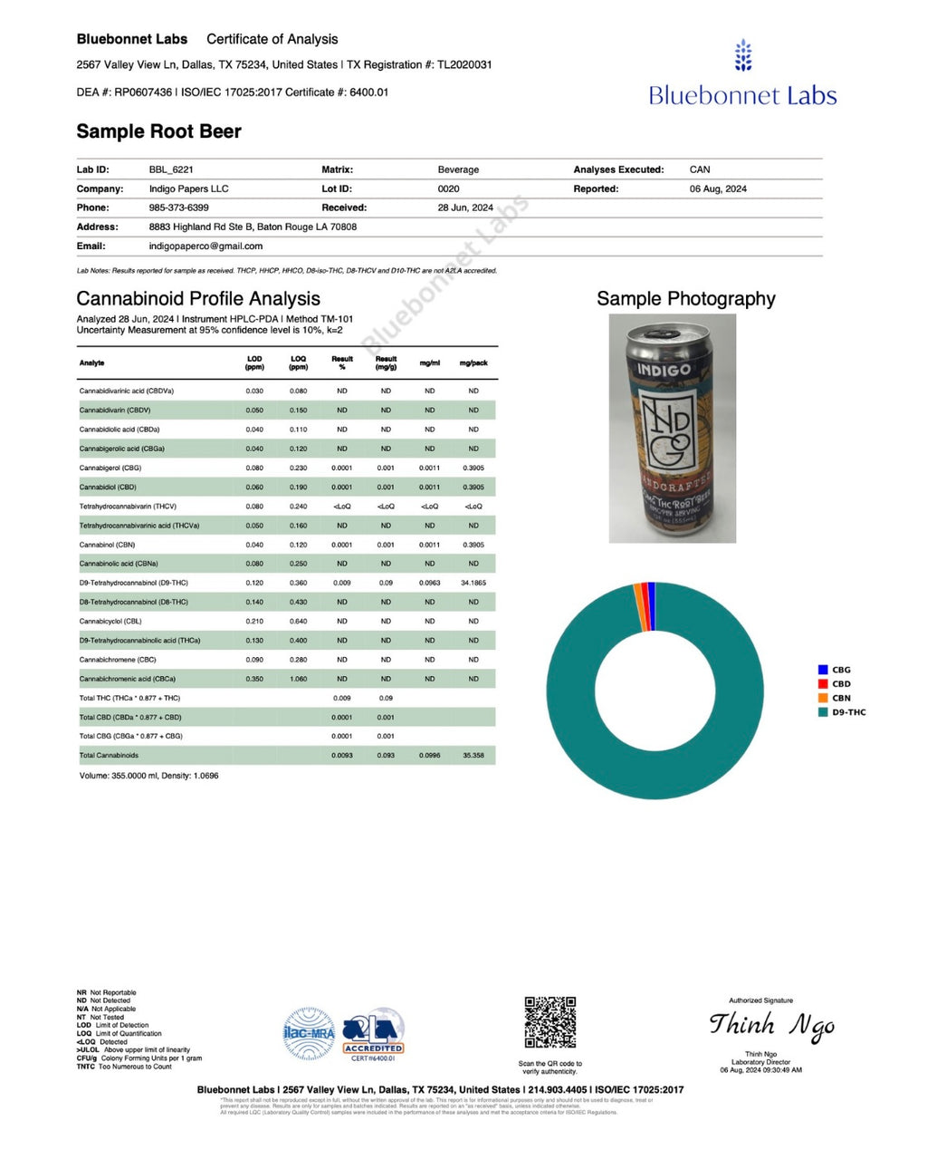 Indigo Root Beer - 30mg ∆9 Beverage