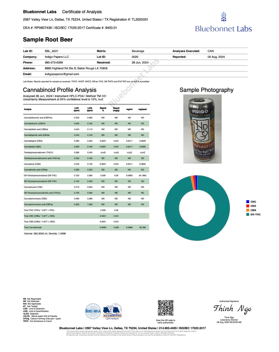 Indigo Root Beer - 30mg ∆9 Beverage