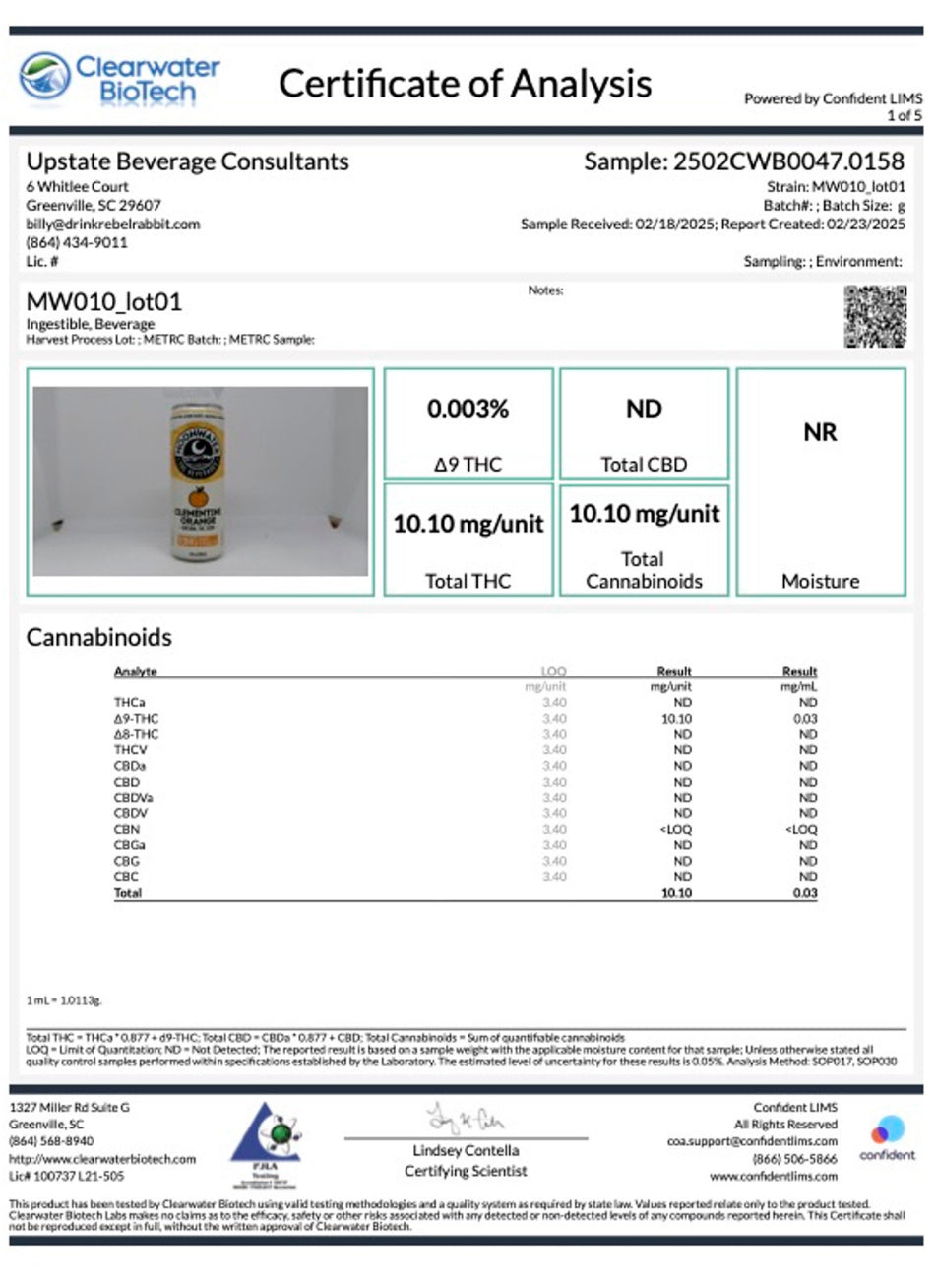 Clementine Orange - 10mg ∆9 Beverage