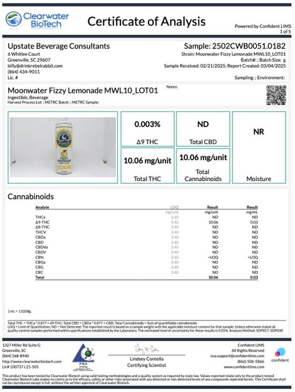 Fizzy Lemonade - 10mg ∆9 Beverage